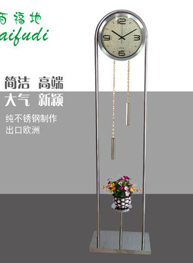 欧式落地钟客厅铁艺美式座钟时尚创意现代家居落地钟挂钟静音立钟