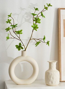 北欧高颜值陶瓷花瓶家居客厅干花插花大口径花瓶上档次装饰品摆件