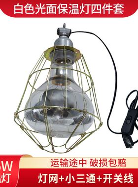 保温灯罩养殖场小鸡育雏仔猪取暖灯金属灯盘网罩陶瓷灯口保温灯套