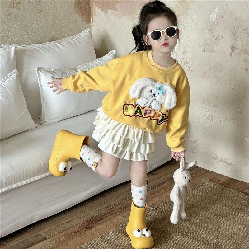 女童加绒卫衣蛋糕裙套装2024秋冬新款卡通狗狗黄色洋气甜美两件套,童装/婴儿装/亲子装,卫衣/绒衫,淘宝优惠券,粉丝福利购,淘宝优惠卷