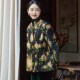 夹棉衣女上衣中式 唐装 复古改良立领短外套 真丝定位提花大码 冬新品