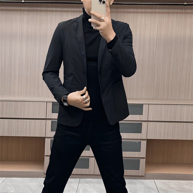 2025春季新品薄款单西高端弹力舒适面料青年男士商务休闲西服外套