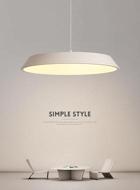 餐厅灯吊灯led现代简约白色吧台灯圆形北欧卧室客厅书房饭厅灯具