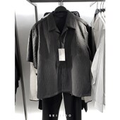 衬衫 柜319 7380702简约衬衣 男装 质感褶皱宽松休闲翻领短袖 夏季 款