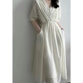 气质简约纯色百搭短袖 小番茄 韩国 连衣裙女