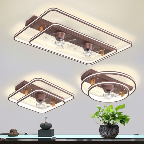 摇头风扇灯客厅卧室餐厅吊扇灯静音智能大风力LED吸顶灯家用套餐