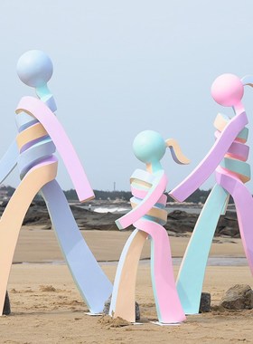 网红抽象人物拍照模型摆件商场售楼处商业街户外玻璃钢打卡大雕塑