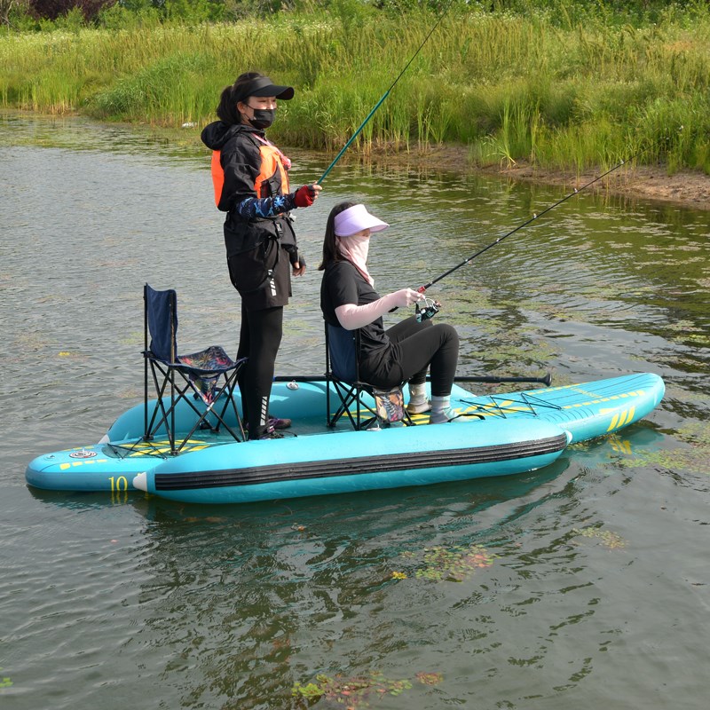 乐海桨板船防侧翻浮筒充气冲浪板平衡气囊钓鱼船浮筒亲子多人划水