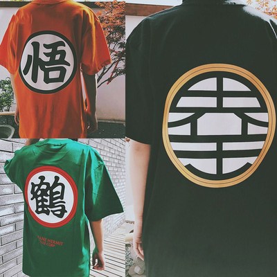 梦话研究所 新款龙珠logo标志布贴短袖T恤250g全棉男女动漫大码