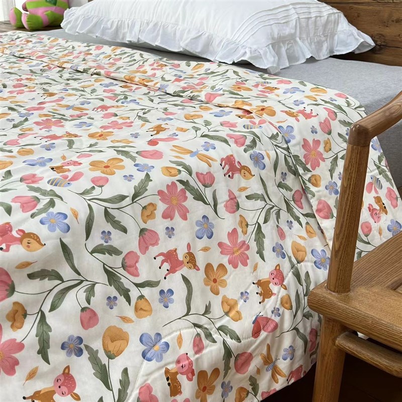 100%纯棉全棉印花被套被单 薄款棉花夏凉被空调被 薄被子 微瑕款