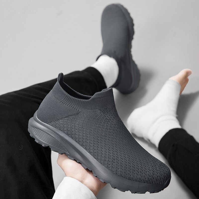 夏季宽脚掌男鞋透气一脚蹬布鞋46大码47运动休闲鞋潮飞织鞋懒人鞋,流行男鞋,网面鞋,淘宝优惠券,粉丝福利购,淘宝优惠卷