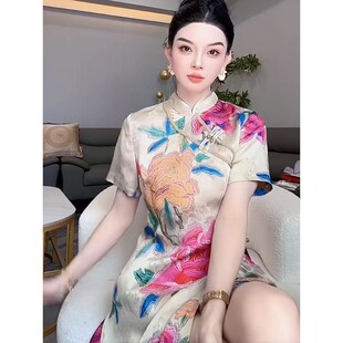 高腰显瘦小个子套装 两件套2025夏季 国风气质改良旗袍裙短裤 新中式