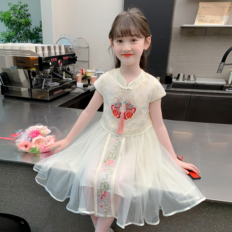 女童汉服夏季2024新款连衣裙儿童夏款国风中式旗袍公主裙女孩裙子