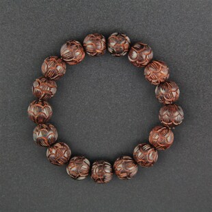 中国沉香文化博物馆青洲小叶紫檀桶珠手串男女念珠文玩木质fo珠