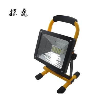 充电LED探照灯 手提式100w投光灯 便携强光应急灯 泛光红蓝警示灯
