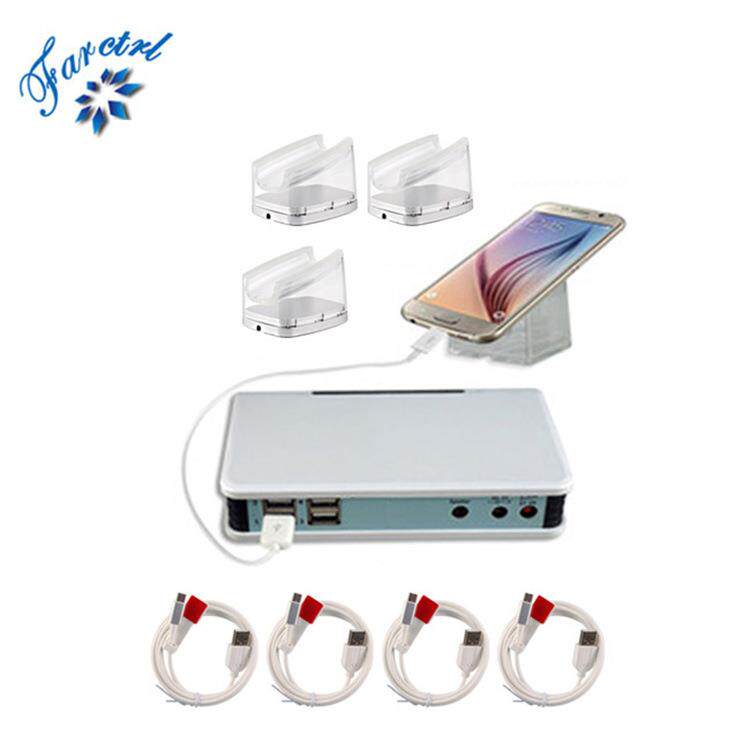 多路手机防盗报警器一拖四立式充电拔线防盗器店铺柜台体验展示架