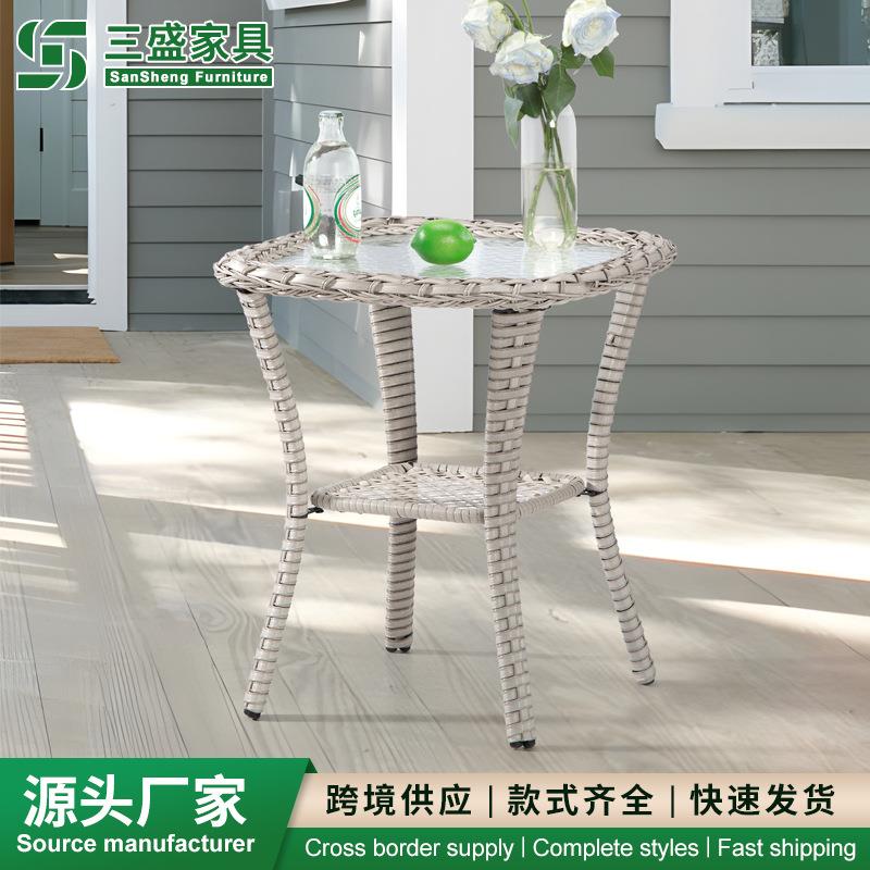 藤编小圆桌小茶几小圆桌藤编休闲家具欧式咖啡桌阳台小桌椅庭院