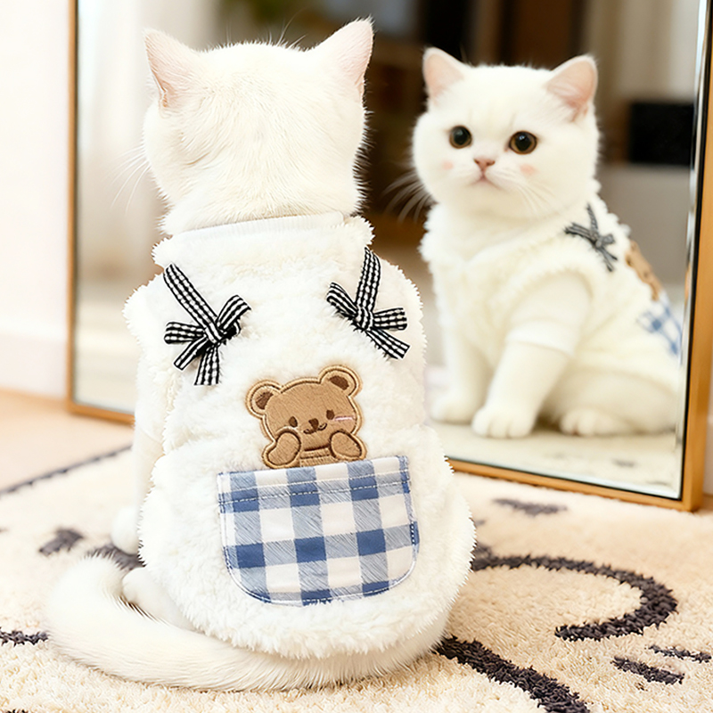 猫咪衣服秋冬装保暖防掉毛马甲无毛德文猫2025新款小狗狗宠物衣服