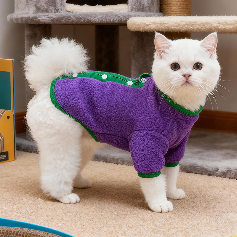 猫咪小猫衣服冬装加厚马甲防掉毛可爱德文猫猫比熊小狗狗宠物衣服