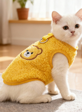 小猫猫咪衣服冬装保暖加厚马甲德文猫衣服防掉毛可爱狗狗宠物衣服