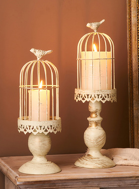 欧式复古烛台底座摆件轻奢高级感家用法式浪漫烛S光晚餐氛围感装