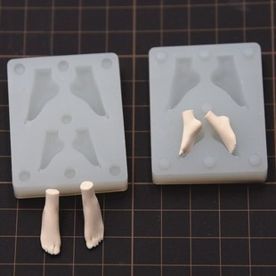 Q版超轻粘土身体模腿模 正比硅胶模具树脂黏土软陶W翻糖树脂土适