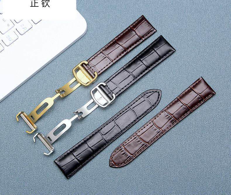 正钦适配卡地亚手表表带真皮男女同款坦克TANK伦敦solo钥匙卡历博