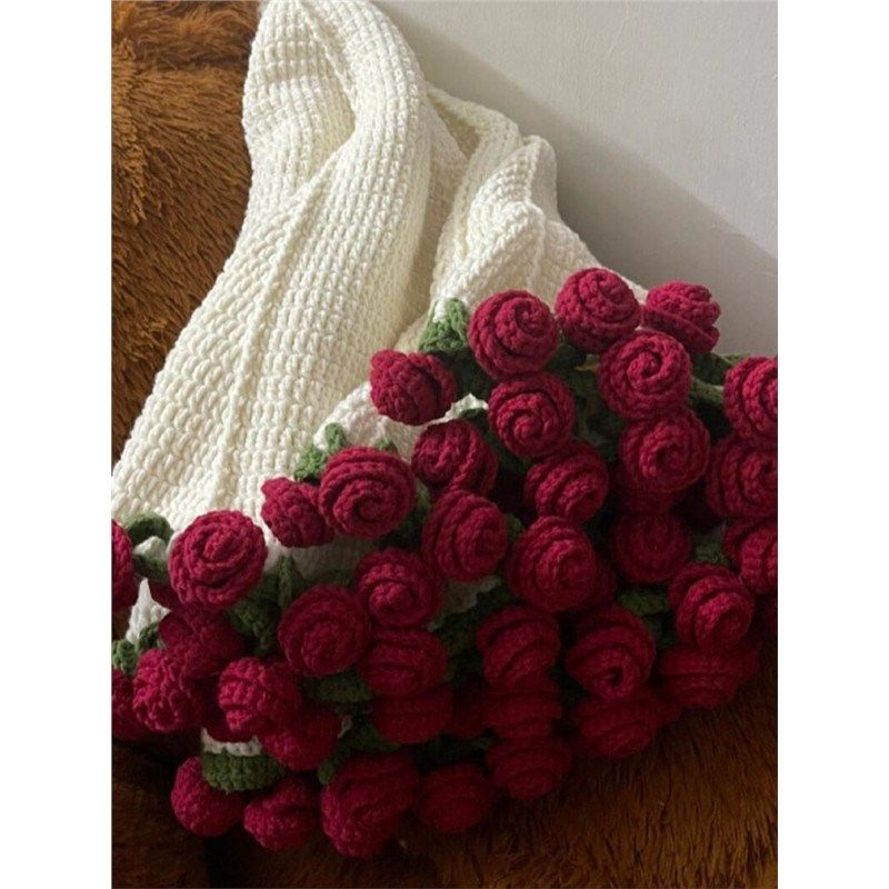 毛毯花束diy材料包玫瑰花朵毯子钩织毛线钩花编织自制礼物送女友,服饰配件/皮带/帽子/围巾,DIY编织材料包,淘宝优惠券,粉丝福利购,淘宝优惠卷
