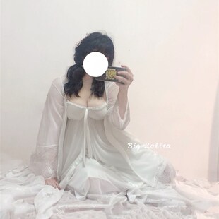 300斤可穿!大码春夏新款胖妹妹mm甜美睡衣套装公主风吊带睡裙家