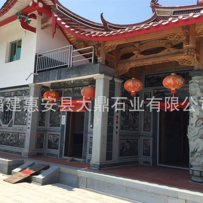 龙柱祠堂宫庙石雕雕刻大门门柱青石石庙寺院雕刻福建惠安厂家
