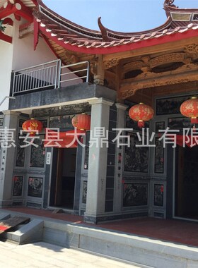 龙柱祠堂宫庙石雕雕刻大门门柱青石石庙寺院雕刻福建惠安厂家