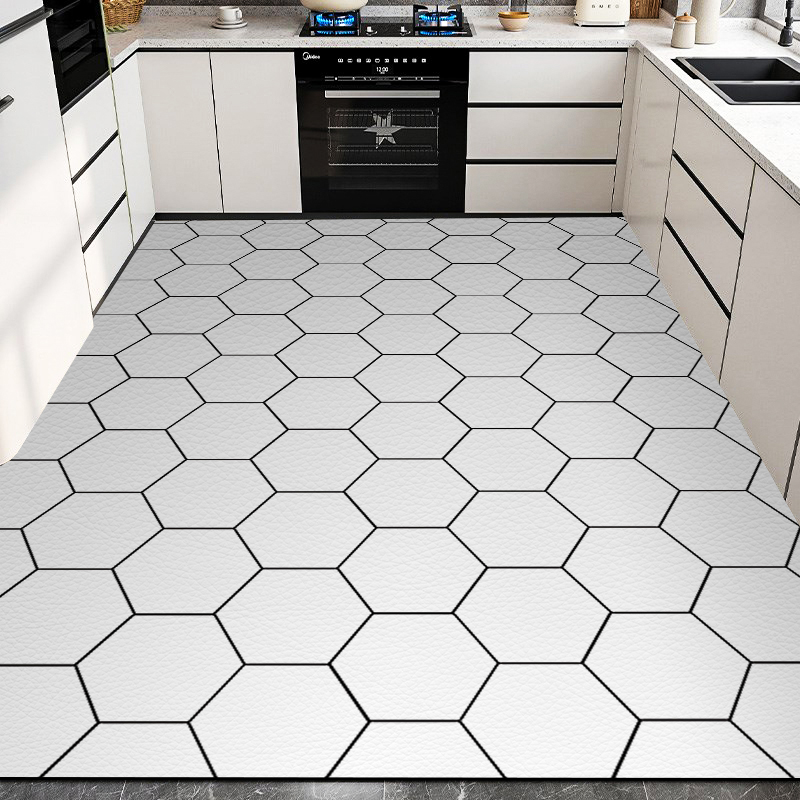 厨房地垫满铺专用防滑2023新款地毯防水防油可擦免洗皮革耐脏脚垫