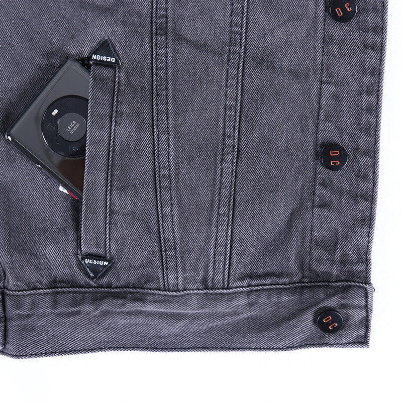 2024春秋新款牛仔外套男宽松工装上衣夹克潮男大码男装翻领牛仔衣
