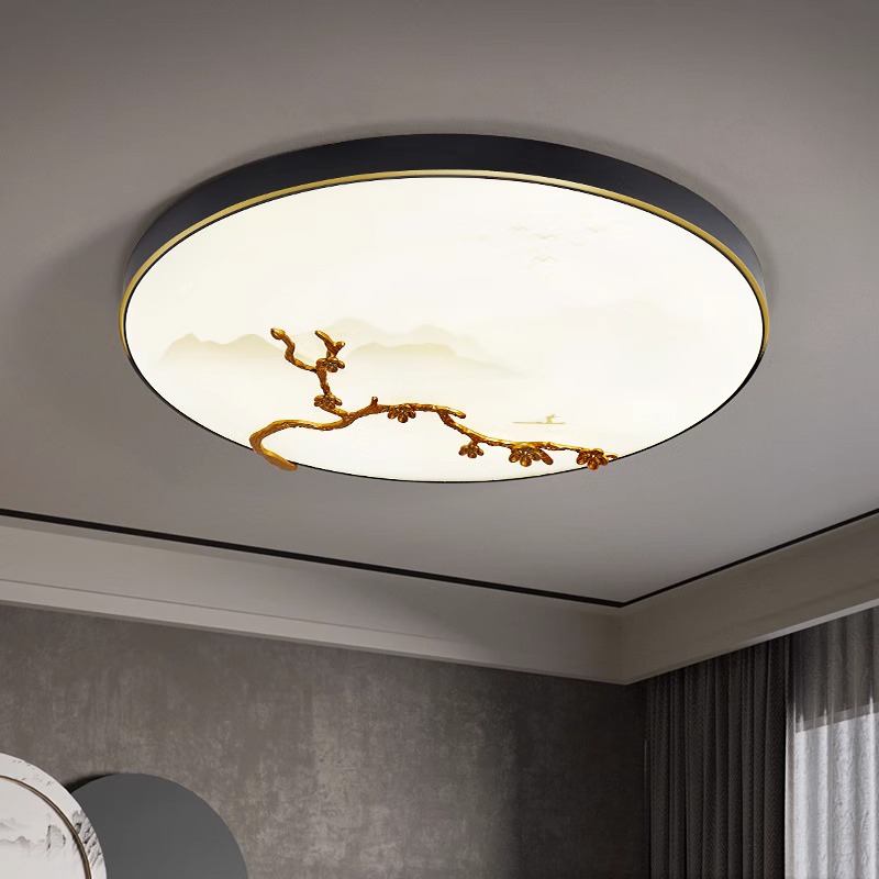 新中式吸顶灯卧室灯2023年新款主卧简约现代房间主灯中山灯具大全