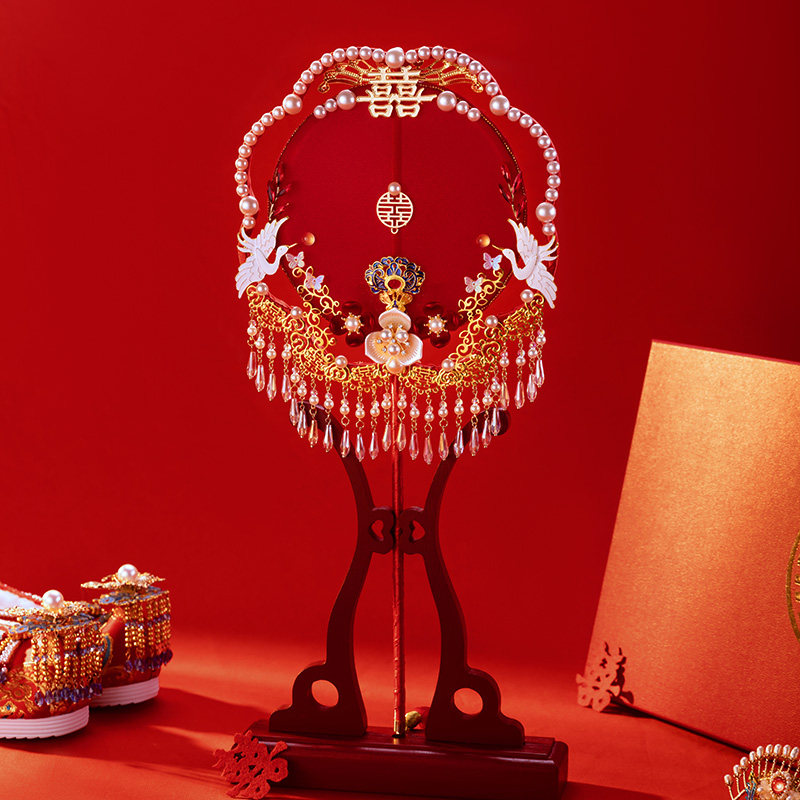 七时吉祥手作出嫁喜扇diy材料包双面珍珠流苏新娘中式婚礼团扇,鲜花速递/花卉仿真/绿植园艺,新娘手捧花,淘宝优惠券,粉丝福利购,淘宝优惠卷