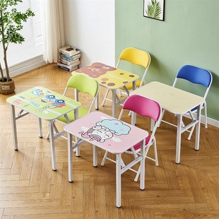 中小学生折叠学习桌椅套装儿童卧室简易书桌小孩家用写字作业课桌