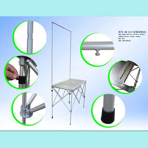 Shopping mall tasting table, mesh promotion, folding alloy