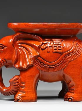 花梨实木雕大象凳子摆件落地客厅换鞋凳家用门口玄关茶几凳装饰品