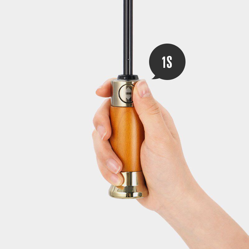 三折全自动晴雨伞折叠复古绅士雨伞广告伞实木手柄刻字加印logo伞