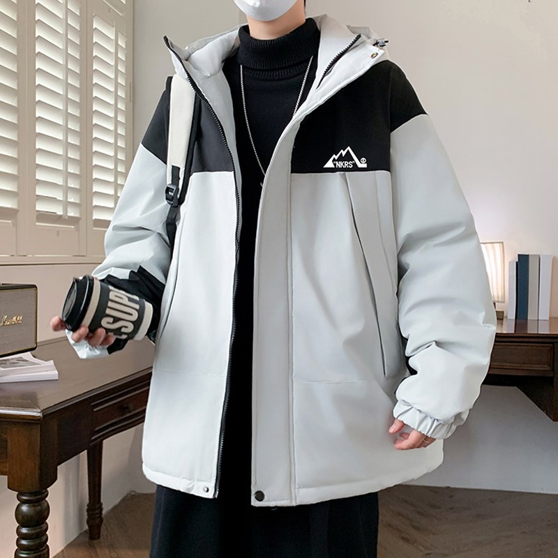 羽绒棉服外套男孩初中高中学生加厚棉袄冲锋衣青少年大童冬装棉衣