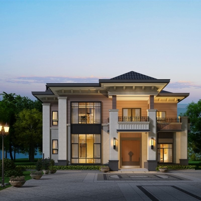 二层农村自建房别墅设计图纸平面图施工图建筑设计效果图房子外观