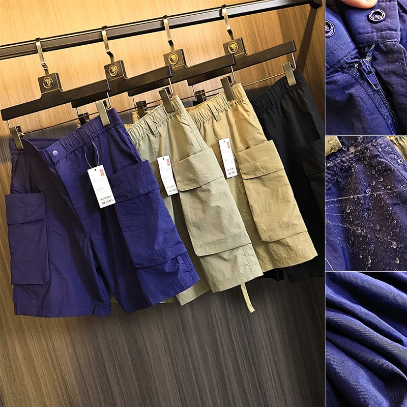 U+自留 工装大口袋!尼龙料!夏季男士宽松休闲松紧腰五分裤短裤