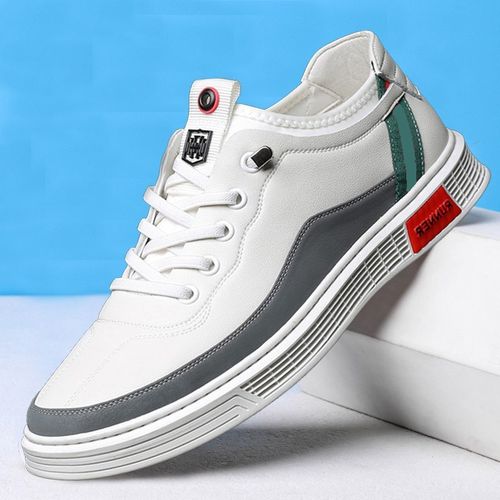 2024春男鞋内增高百搭运动板鞋潮小白鞋男士软底透气超迁休闲皮鞋