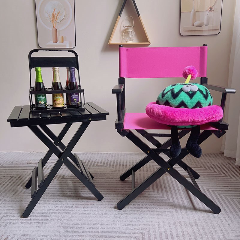 实木导演椅便携户外帆布椅子化妆椅道具展示折叠椅休闲靠背高脚椅