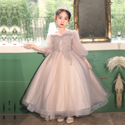 女童礼服轻奢小众高端公主裙生日花童主持人儿童钢琴演奏长袖秋冬