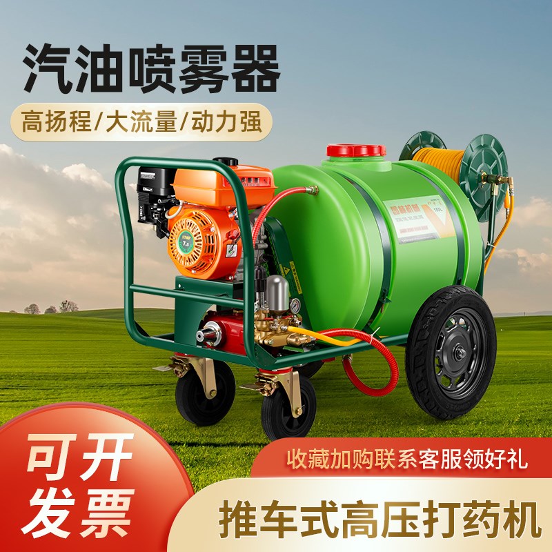 手推式汽油打药机喷雾器养殖场消毒喷洒高压农用电动打药车大功率