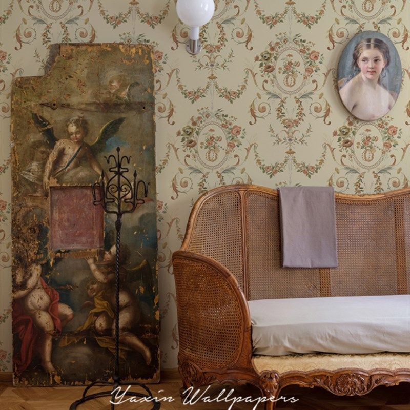 美式田园碎花温馨卧室墙布餐厅民宿网红背景墙纸高端酒店拍摄壁纸,家装主材,定制壁画,淘宝优惠券,粉丝福利购,淘宝优惠卷