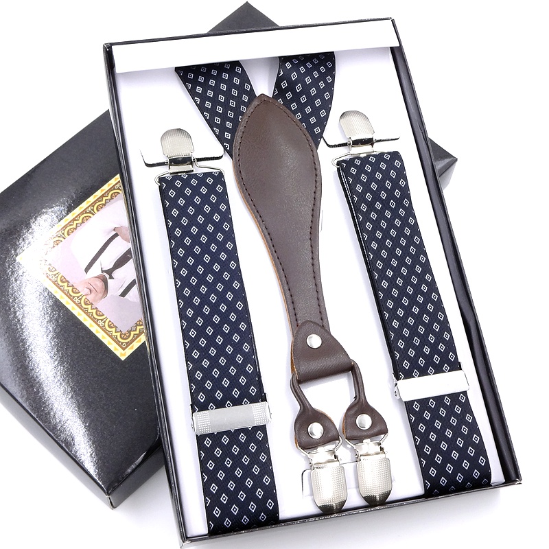 男士西装衬衫西裤背带老人裤子松紧背带夹男成人吊带防滑吊裤带扣