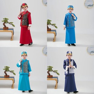 清朝男童儿童阿哥服贝勒古装汉服少爷唐装演出民族服装摄影满族服