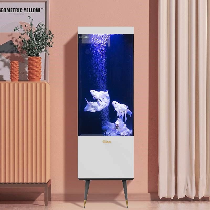 高逸鱼缸自得边几超白玻璃水草缸落地免换水家用懒人水族箱